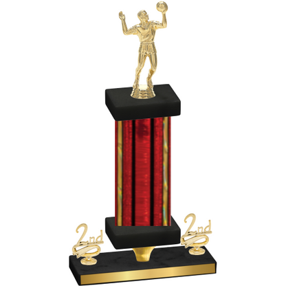 Premium Single Red Glacier Second Place Volleyball Trophy