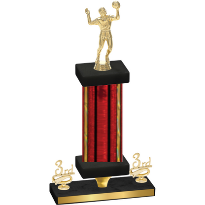 Premium Single Red Glacier Third Place Volleyball Trophy