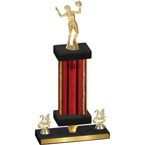 Premium Single Red Glacier Year Volleyball Trophy