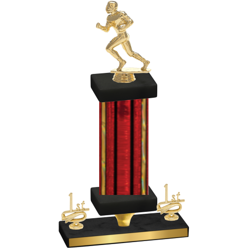 Premium Single Red Glacier First Place Football Trophy