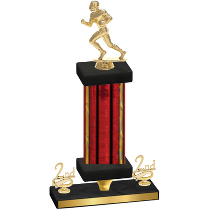 Premium Single Red Glacier Second Place Football Trophy