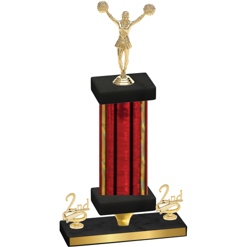 Premium Single Red Glacier Second Place Cheerleading Trophy