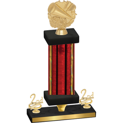 Premium Single Red Glacier Second Place Cheerleading Trophy