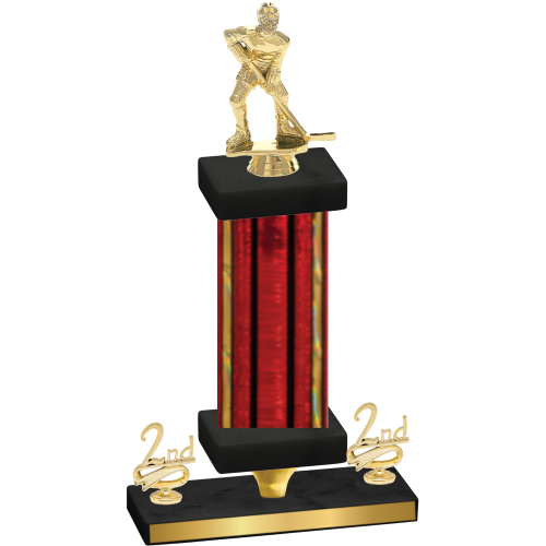 Premium Single Red Glacier Second Place Hockey Trophy