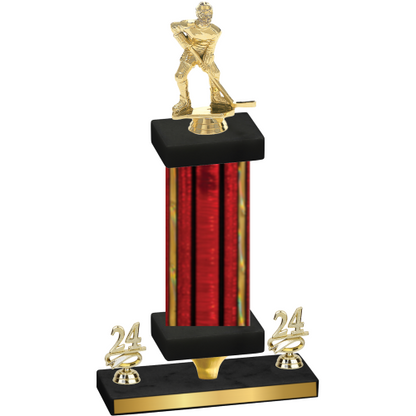 Premium Single Red Glacier Year Hockey Trophy