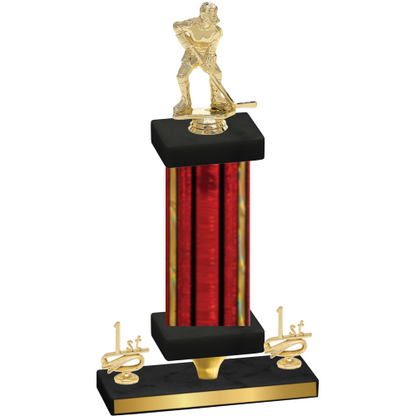 Premium Single Red Glacier First Place Hockey Trophy