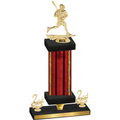 Premium Single Red Glacier Second Place Lacrosse Trophy