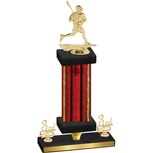 Premium Single Red Glacier Third Place Lacrosse Trophy