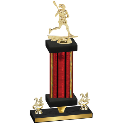 Premium Single Red Glacier Year Lacrosse Trophy