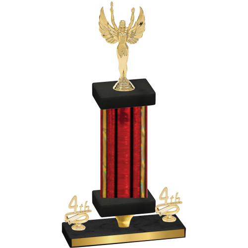 Premium Single Red Glacier Fourth Place Victory Trophy