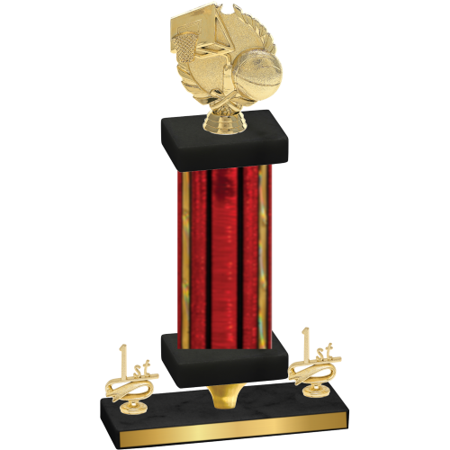 Premium Single Red Glacier First Place Basketball Trophy