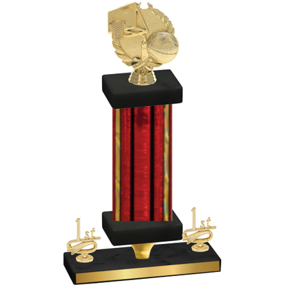 Premium Single Red Glacier First Place Basketball Trophy