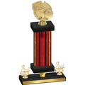 Premium Single Red Glacier Third Place Basketball Trophy