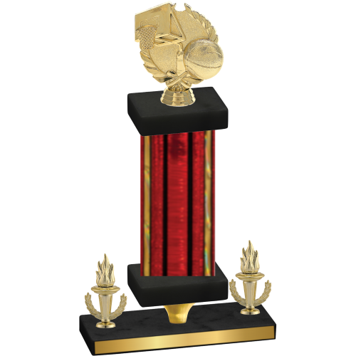 Premium Single Red Glacier Victory Basketball Trophy