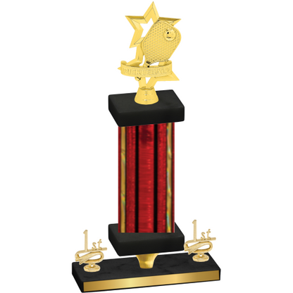 Premium Single Red Glacier First Place Pickleball Trophy