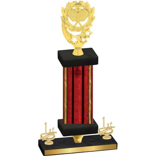 Premium Single Red Glacier First Place Pickleball Trophy