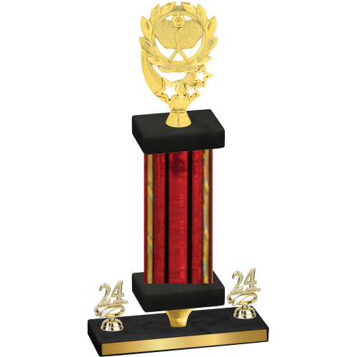 Premium Single Red Glacier Year Pickleball Trophy