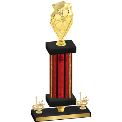 Premium Single Red Glacier First Place Pickleball Trophy