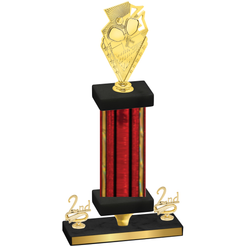 Premium Single Red Glacier Second Place Pickleball Trophy