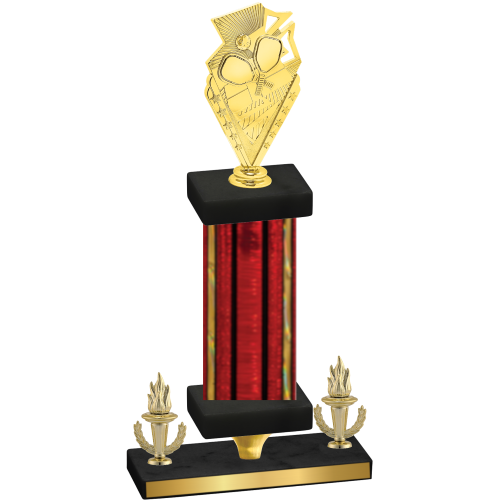 Premium Single Red Glacier Victory Pickleball Trophy