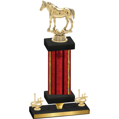 Premium Single Red Glacier First Place Horses Trophy