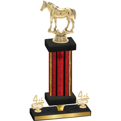 Premium Single Red Glacier Fourth Place Horses Trophy