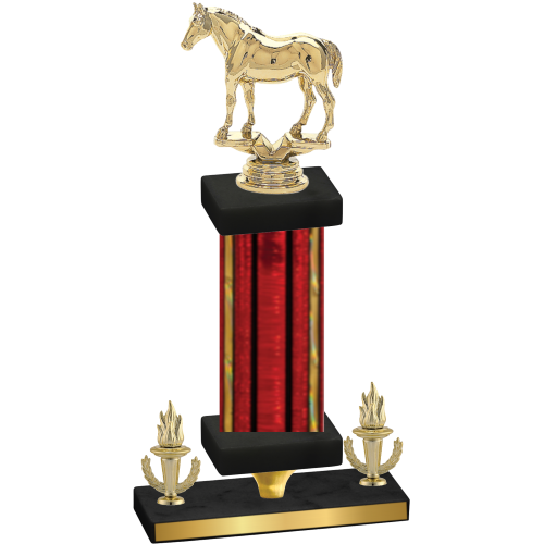 Premium Single Red Glacier Victory Horses Trophy