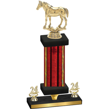 Premium Single Red Glacier Year Horses Trophy