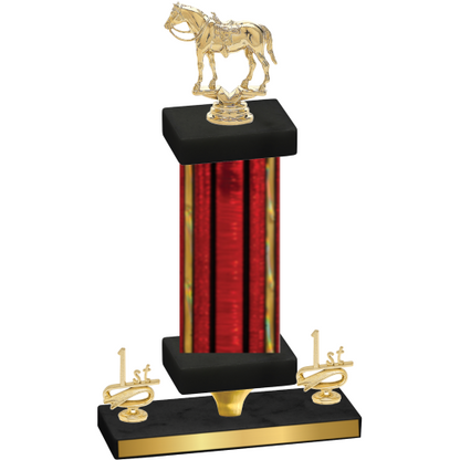 Premium Single Red Glacier First Place Horses Trophy