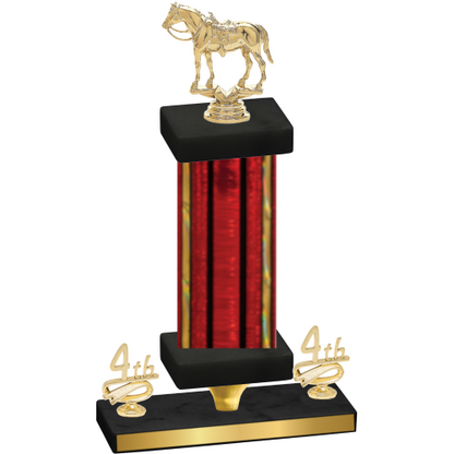 Premium Single Red Glacier Fourth Place Horses Trophy