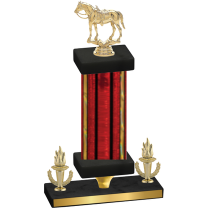 Premium Single Red Glacier Victory Horses Trophy