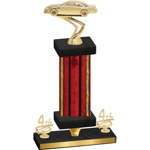 Premium Single Red Glacier Fourth Place Cars Trophy