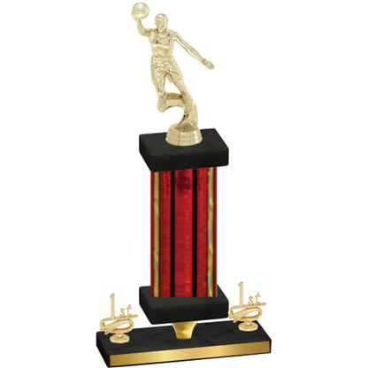 Premium Single Red Glacier First Place Basketball Trophy