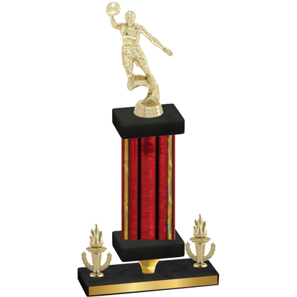 Premium Single Red Glacier Victory Basketball Trophy