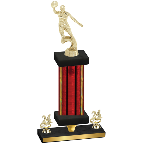 Premium Single Red Glacier Year Basketball Trophy