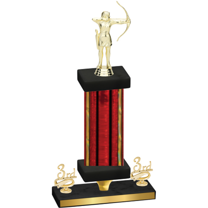 Premium Single Red Glacier Third Place Archery Trophy