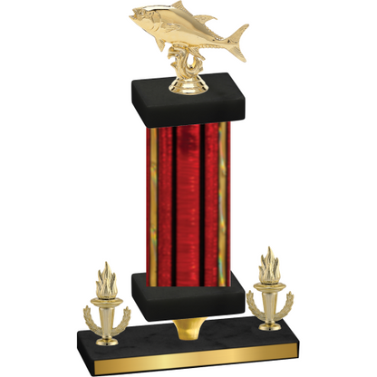 Premium Single Red Glacier Victory Fishing Trophy