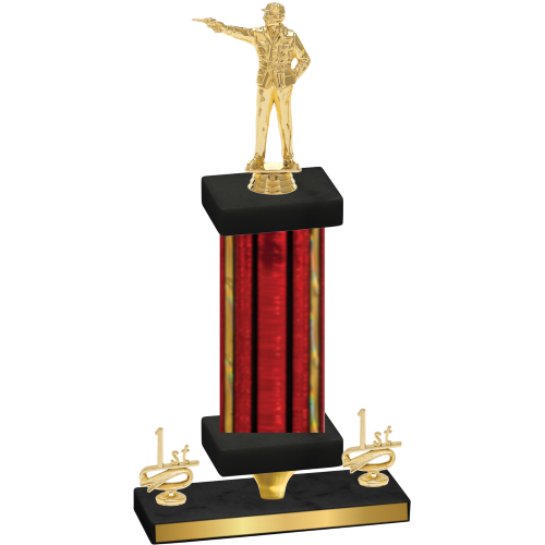 Premium Single Red Glacier First Place Shooter Trophy