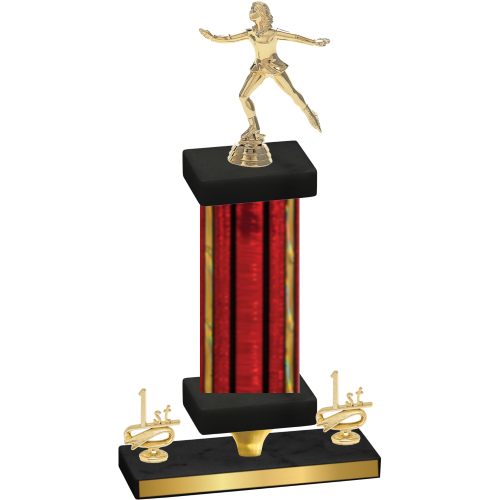 Premium Single Red Glacier First Place Skater Trophy