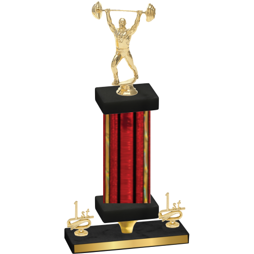 Premium Single Red Glacier First Place Weights Trophy