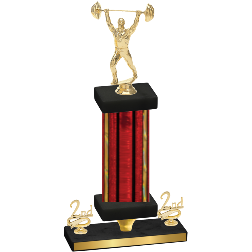 Premium Single Red Glacier Second Place Weights Trophy