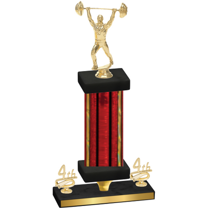 Premium Single Red Glacier Fourth Place Weights Trophy