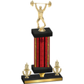 Premium Single Red Glacier Victory Weights Trophy