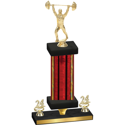 Premium Single Red Glacier Year Weights Trophy