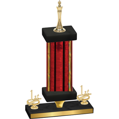 Premium Single Red Glacier First Place Chess Trophy