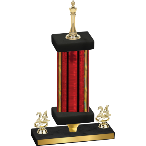 Premium Single Red Glacier Year Chess Trophy