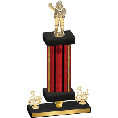 Premium Single Red Glacier Third Place Holiday Trophy