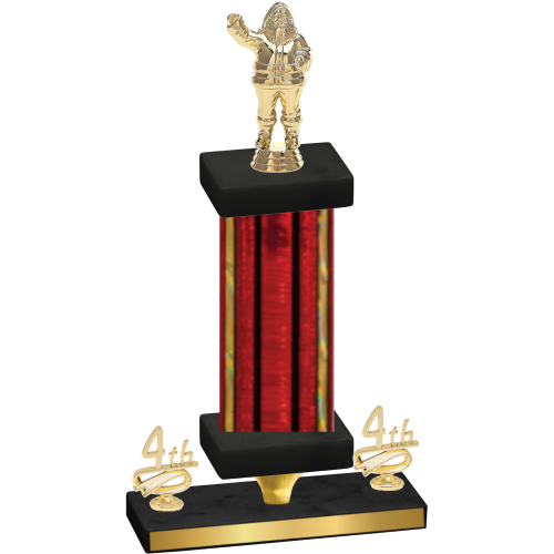 Premium Single Red Glacier Fourth Place Holiday Trophy