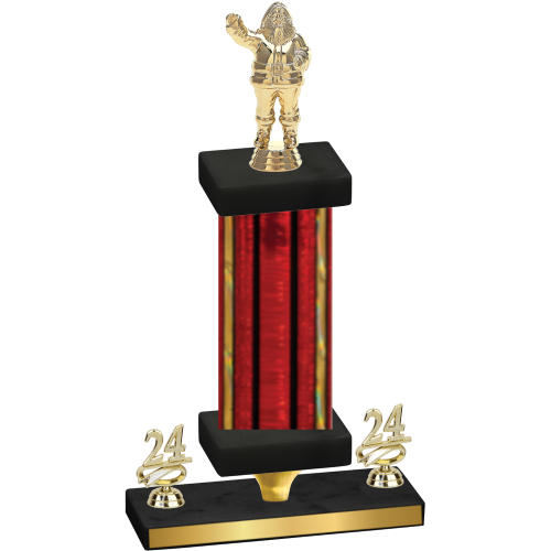 Premium Single Red Glacier Year Holiday Trophy