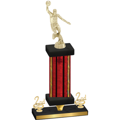 Premium Single Red Glacier Second Place Basketball Trophy